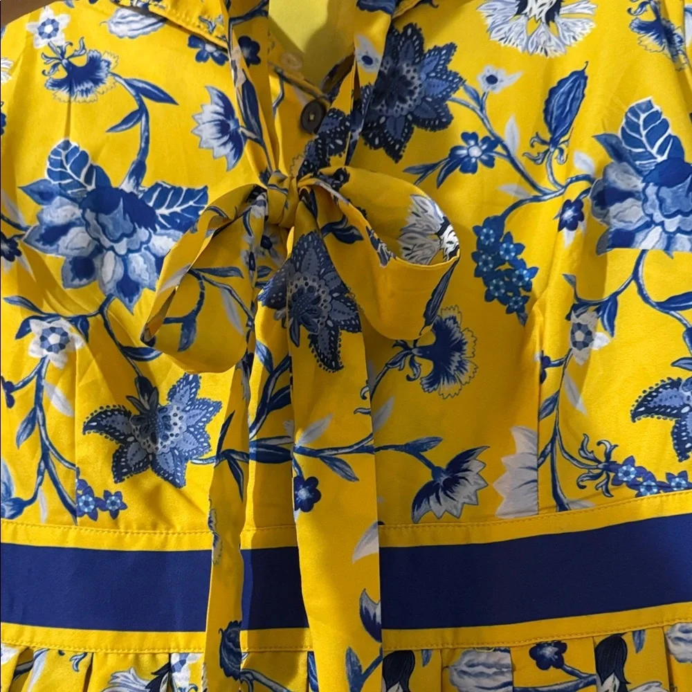 Yellow and Blue Floral Dress - Picture 5 of 6